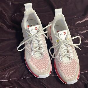 adidas LEGO White and Red Sneakers with Breathable Knit Upper